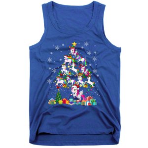 Santa Elf Reindeer Unicorn Xmas Tree Light Unicorn Gift Tank Top