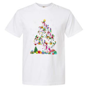 Santa Elf Reindeer Unicorn Xmas Tree Light Unicorn Gift Garment-Dyed Heavyweight T-Shirt