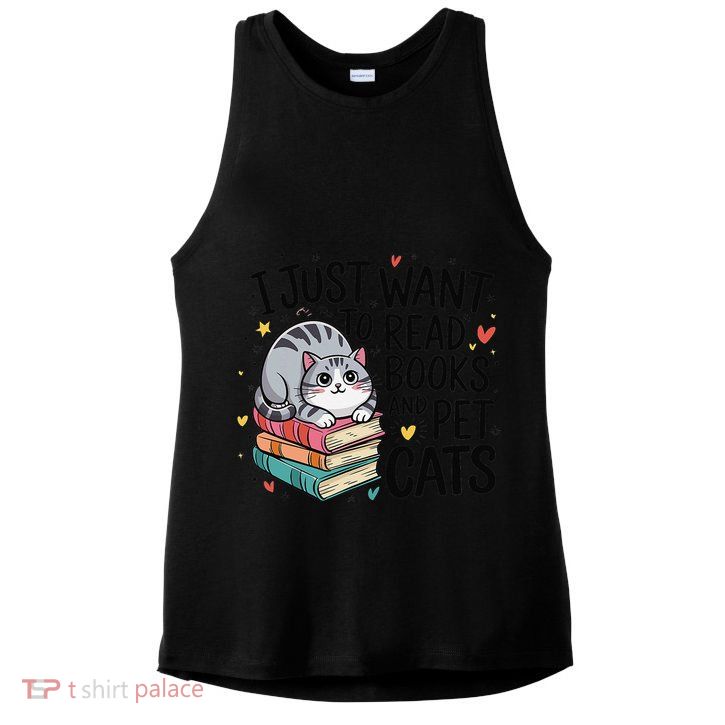 School Education Reading Teacher Knowledge Power Cat Book Ladies PosiCharge Tri-Blend Wicking Tank