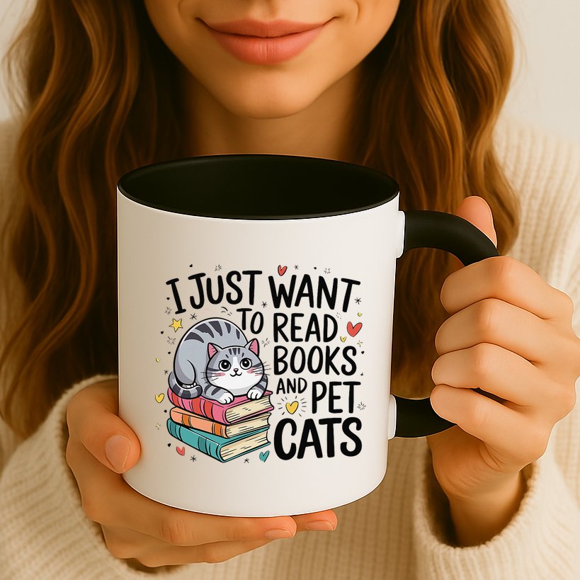 School Education Reading Teacher Knowledge Power Cat Book Mug
