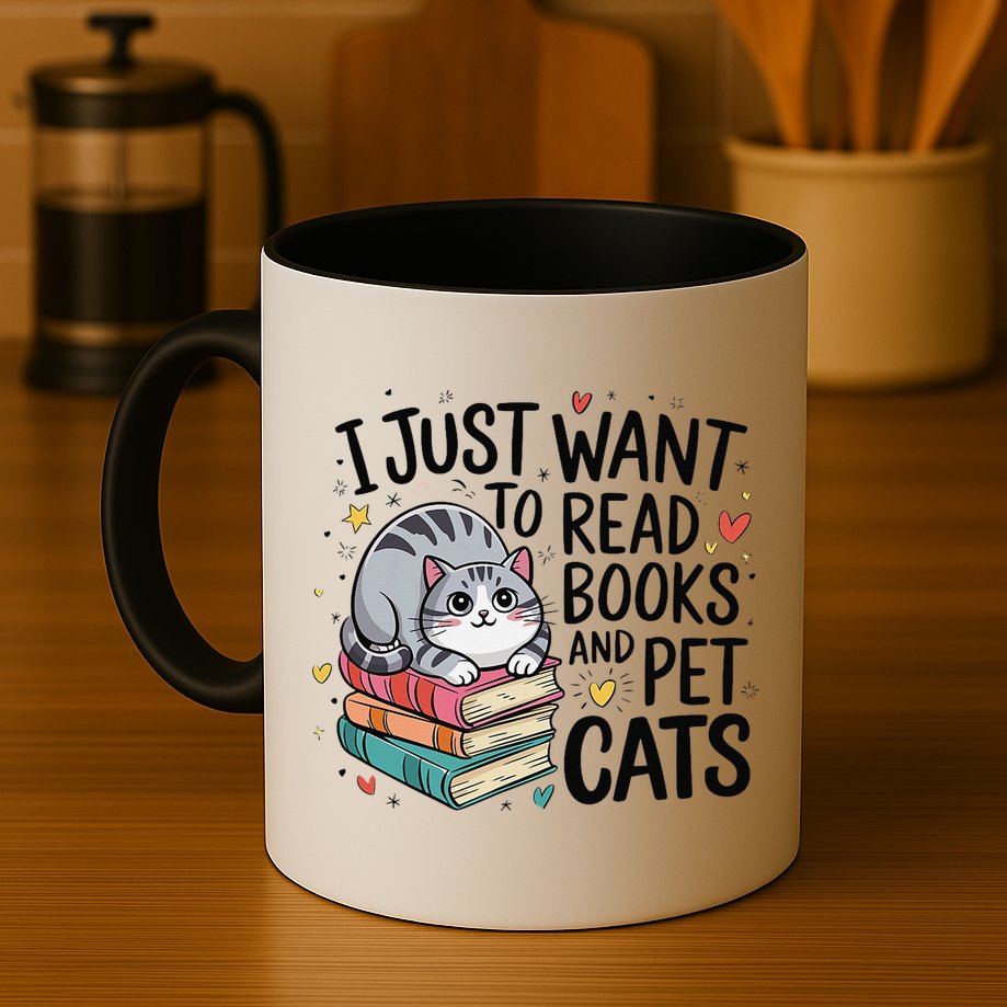 School Education Reading Teacher Knowledge Power Cat Book Mug
