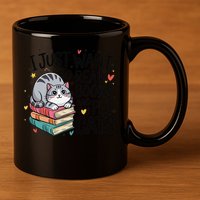 School Education Reading Teacher Knowledge Power Cat Book 11oz C Handle Ceramic Mug