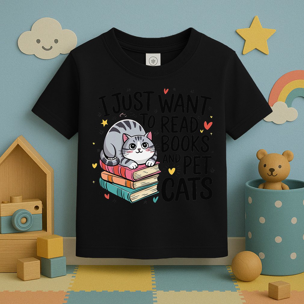 School Education Reading Teacher Knowledge Power Cat Book Toddler T-Shirt