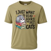 School Education Reading Teacher Knowledge Power Cat Book Cooling Performance Crew T-Shirt