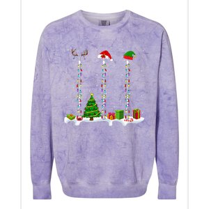 Santa Elf Reindeer Flute Christmas Light Musical Instrument Colorblast Crewneck Sweatshirt