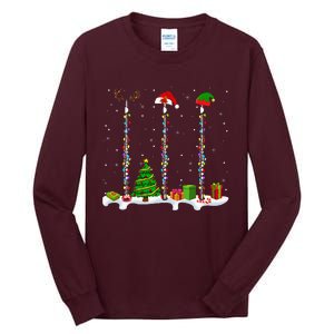 Santa Elf Reindeer Flute Christmas Light Musical Instrument Tall Long Sleeve T-Shirt