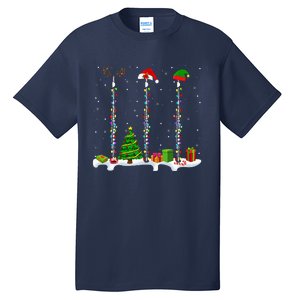 Santa Elf Reindeer Flute Christmas Light Musical Instrument Tall T-Shirt