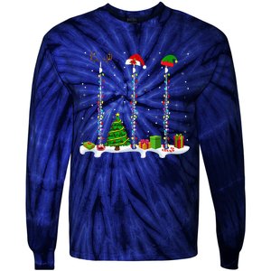 Santa Elf Reindeer Flute Christmas Light Musical Instrument Tie-Dye Long Sleeve Shirt