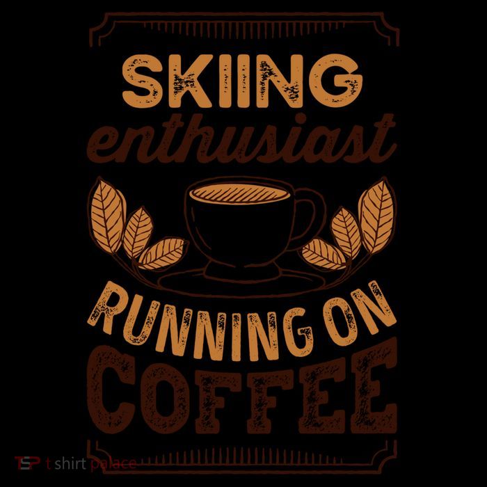 Skiing Enthusiast Running On Coffee Caffeine Lover Cool Gift Flexfit Unipanel Trucker Cap