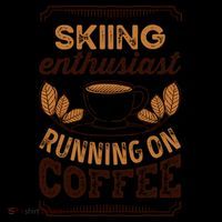 Skiing Enthusiast Running On Coffee Caffeine Lover Cool Gift Youth Performance Sprint T-Shirt