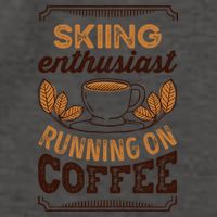 Skiing Enthusiast Running On Coffee Caffeine Lover Cool Gift Vector Backpack