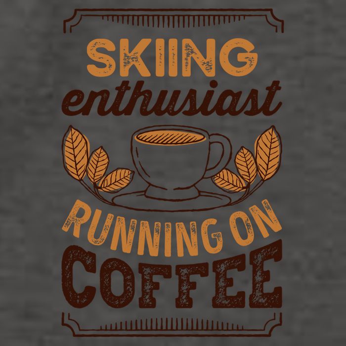 Skiing Enthusiast Running On Coffee Caffeine Lover Cool Gift Vector Backpack