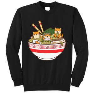 Shibas Eating Ra Noodles Kawaii Japanese Food Anime  Sweatshirt