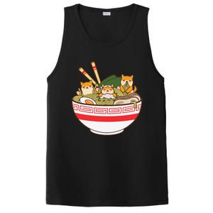 Shibas Eating Ra Noodles Kawaii Japanese Food Anime  PosiCharge Competitor Tank