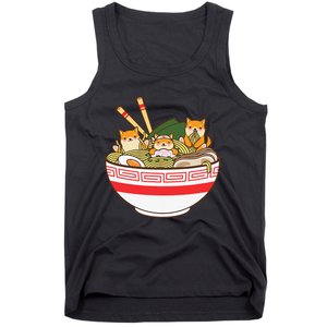 Shibas Eating Ra Noodles Kawaii Japanese Food Anime  Tank Top