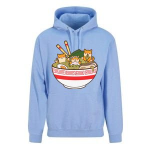 Shibas Eating Ra Noodles Kawaii Japanese Food Anime  Unisex Surf Hoodie