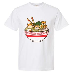 Shibas Eating Ra Noodles Kawaii Japanese Food Anime  Garment-Dyed Heavyweight T-Shirt