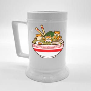 Shibas Eating Ra Noodles Kawaii Japanese Food Anime  Beer Stein