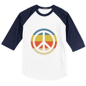 Save Earth Raise A Hippie 50th Anniversary Earth Day 2020 Gift Baseball Sleeve Shirt