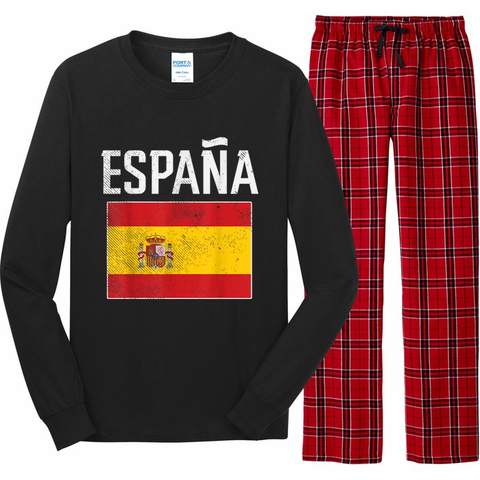 Spain Espana Spanish Flag Pride Sports Fan Soccer Gift Long Sleeve Pajama Set