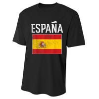 Spain Espana Spanish Flag Pride Sports Fan Soccer Gift Performance Sprint T-Shirt