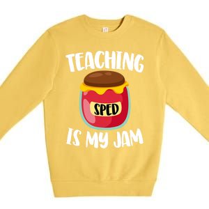 Special Education Sped Teacher Cool Gift Teaching Is My Jam Gift Premium Crewneck Sweatshirt