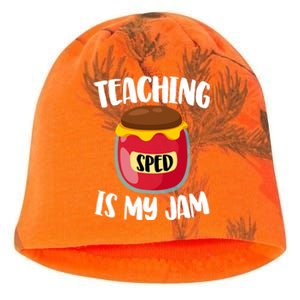 Special Education Sped Teacher Cool Gift Teaching Is My Jam Gift Kati - Camo Knit Beanie