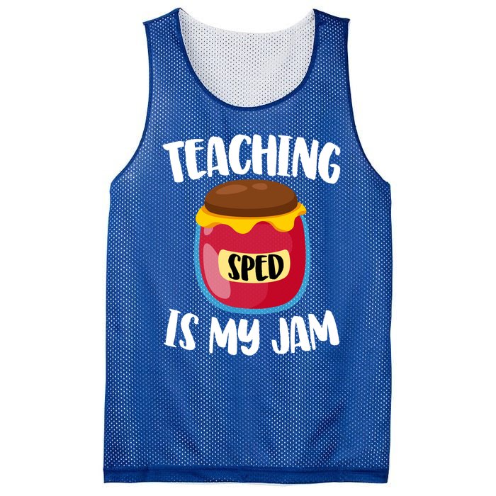 Special Education Sped Teacher Cool Gift Teaching Is My Jam Gift Mesh Reversible Basketball Jersey Tank