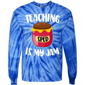 Special Education Sped Teacher Cool Gift Teaching Is My Jam Gift Tie-Dye Long Sleeve Shirt