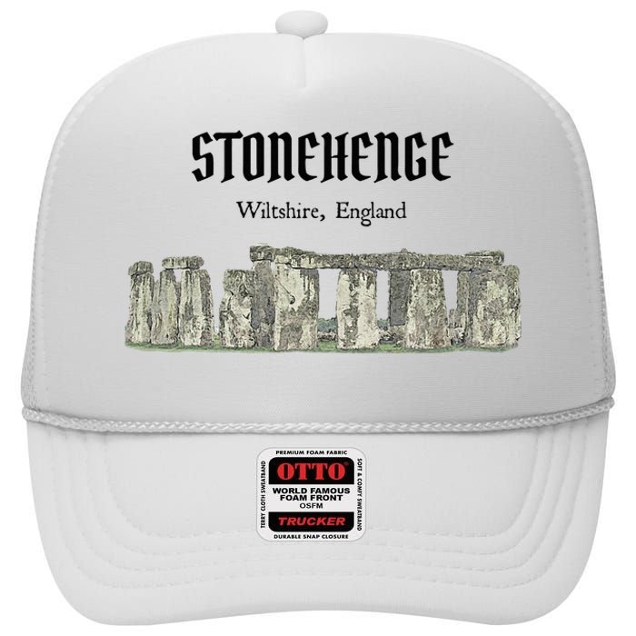 Stonehenge England Souvenir High Crown Mesh Back Trucker Hat