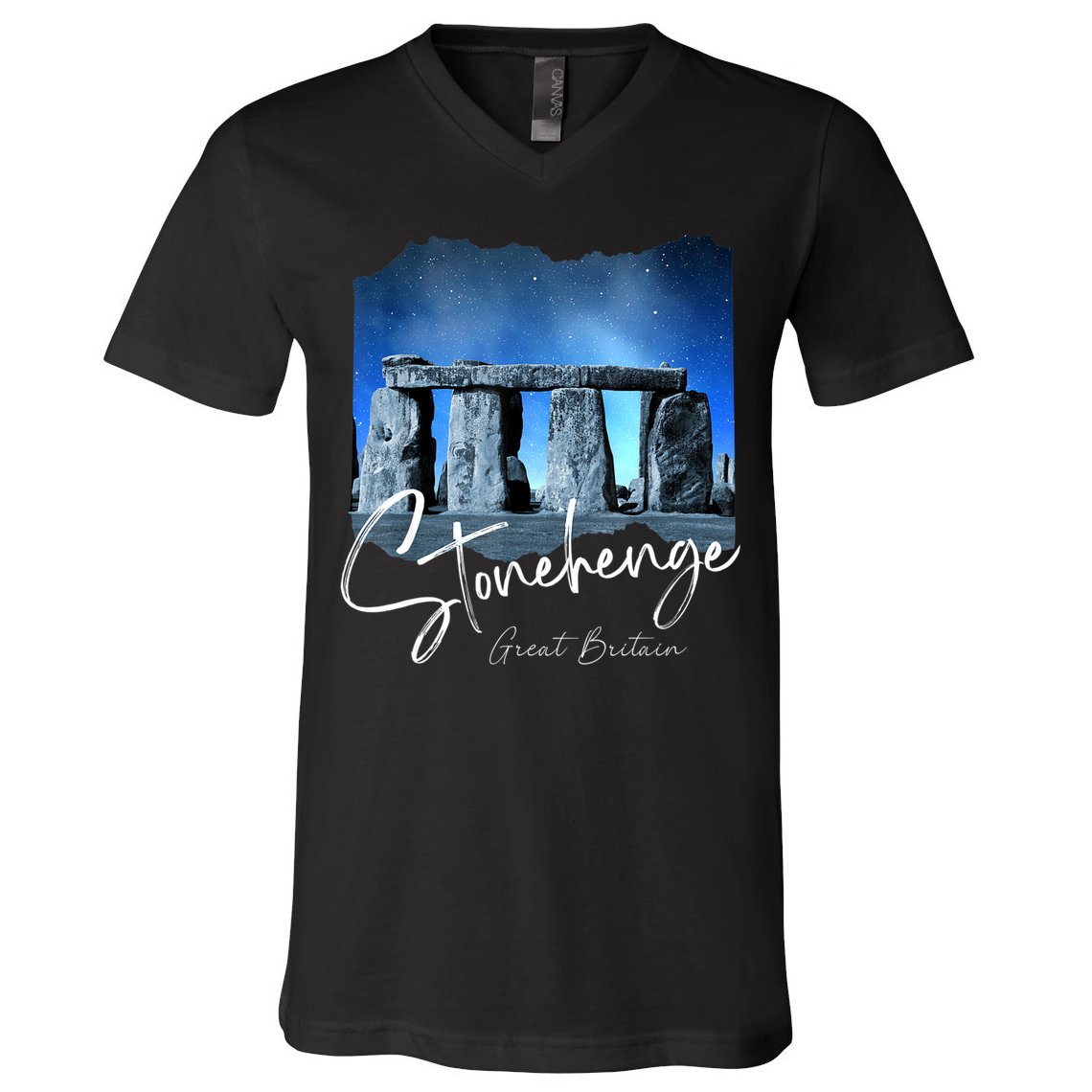 Stonehenge England Souvenir Stonehenge At Night V-Neck T-Shirt
