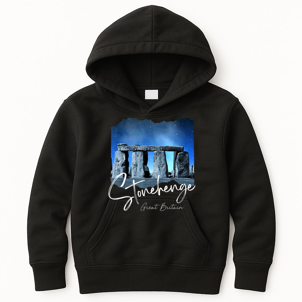 Stonehenge England Souvenir Stonehenge At Night Kids Hoodie