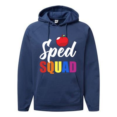 Sped Ed Sped Squad Special Education Teacher Gift Performance Fleece Hoodie