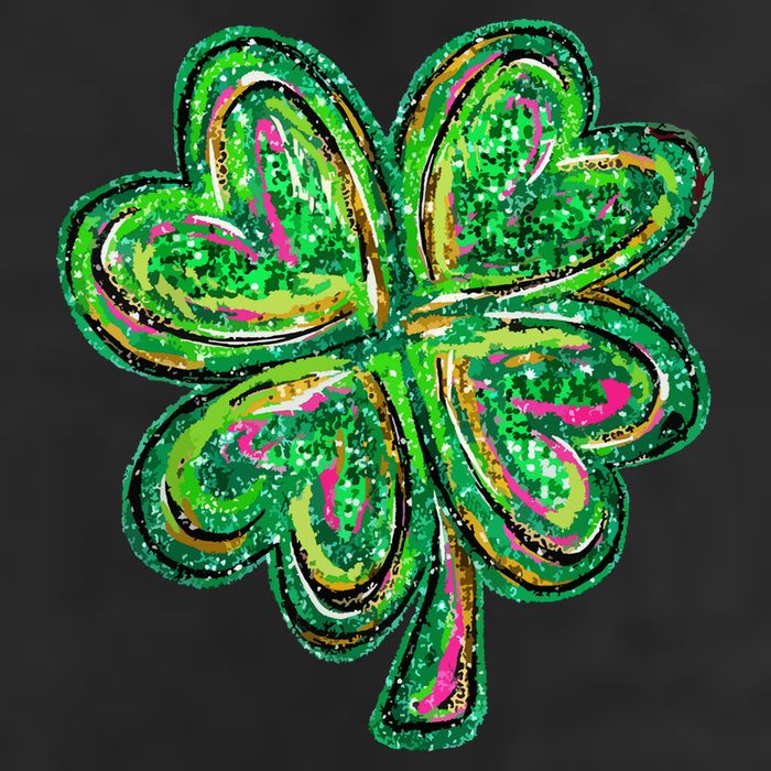 Shamrock Effect St Patricks Day Four Leaf Clover 7 Panel Mesh Trucker Snapback Hat