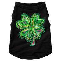 Shamrock Effect St Patricks Day Four Leaf Clover Doggie Tank