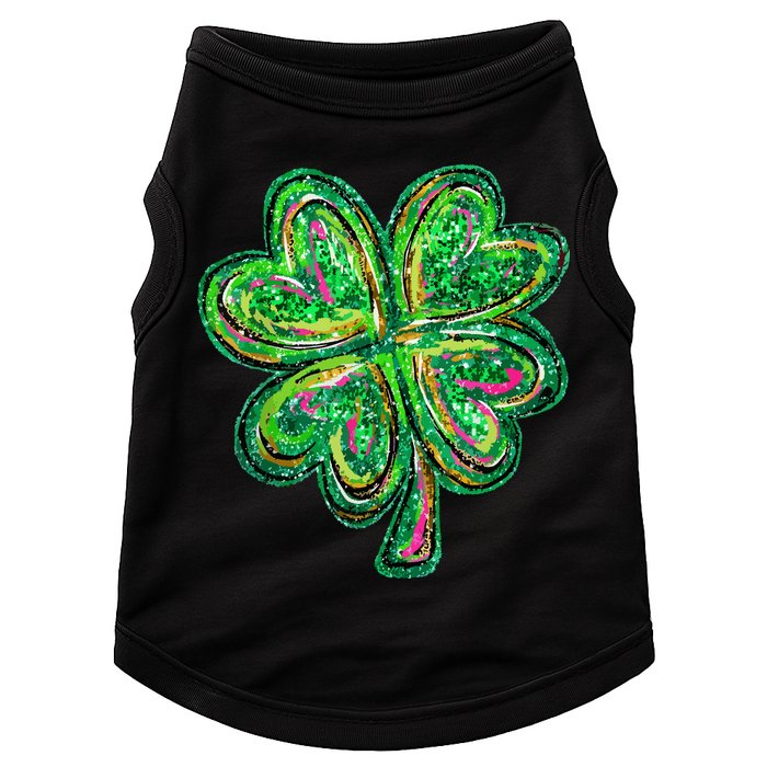 Shamrock Effect St Patricks Day Four Leaf Clover Doggie Tank