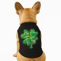 Shamrock Effect St Patricks Day Four Leaf Clover Doggie Tank