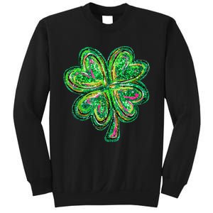 Shamrock Effect St Patricks Day Four Leaf Clover Sweatshirt