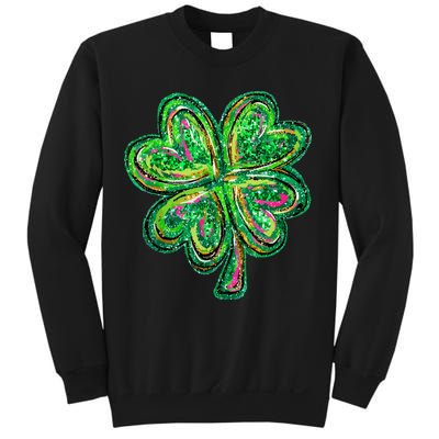 Shamrock Effect St Patricks Day Four Leaf Clover Sweatshirt