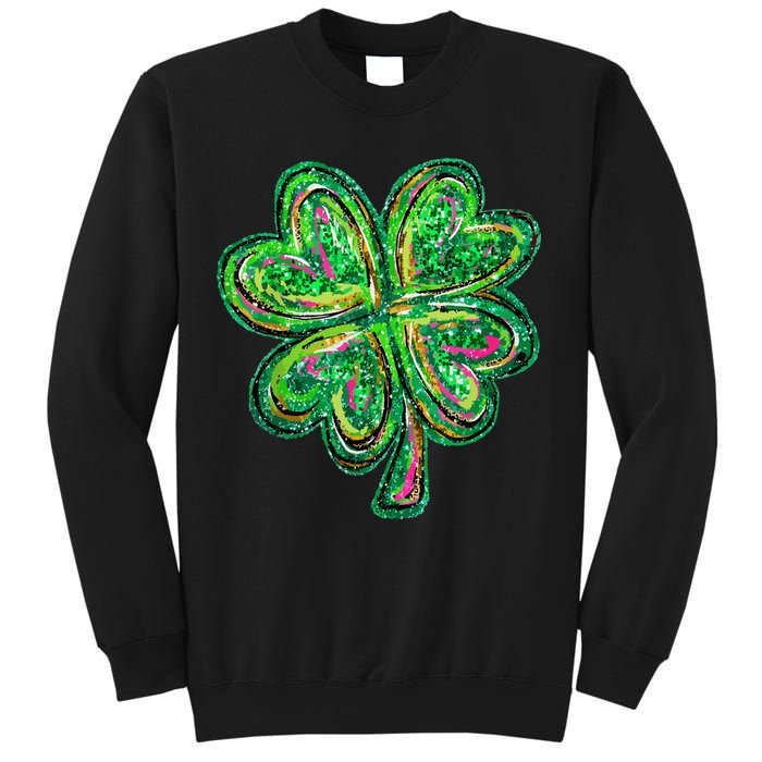 Shamrock Effect St Patricks Day Four Leaf Clover Sweatshirt