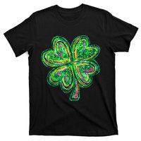 Shamrock Effect St Patricks Day Four Leaf Clover T-Shirt