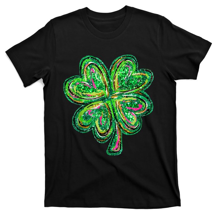 Shamrock Effect St Patricks Day Four Leaf Clover T-Shirt