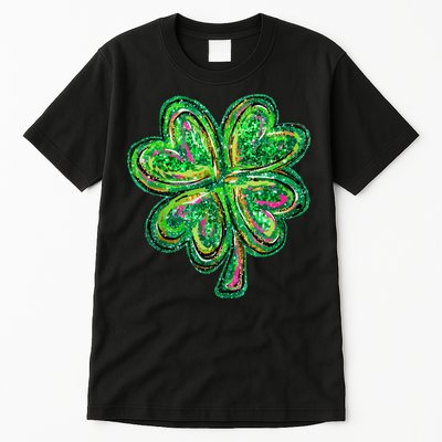 Shamrock Effect St Patricks Day Four Leaf Clover Tall T-Shirt