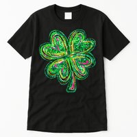 Shamrock Effect St Patricks Day Four Leaf Clover Tall T-Shirt