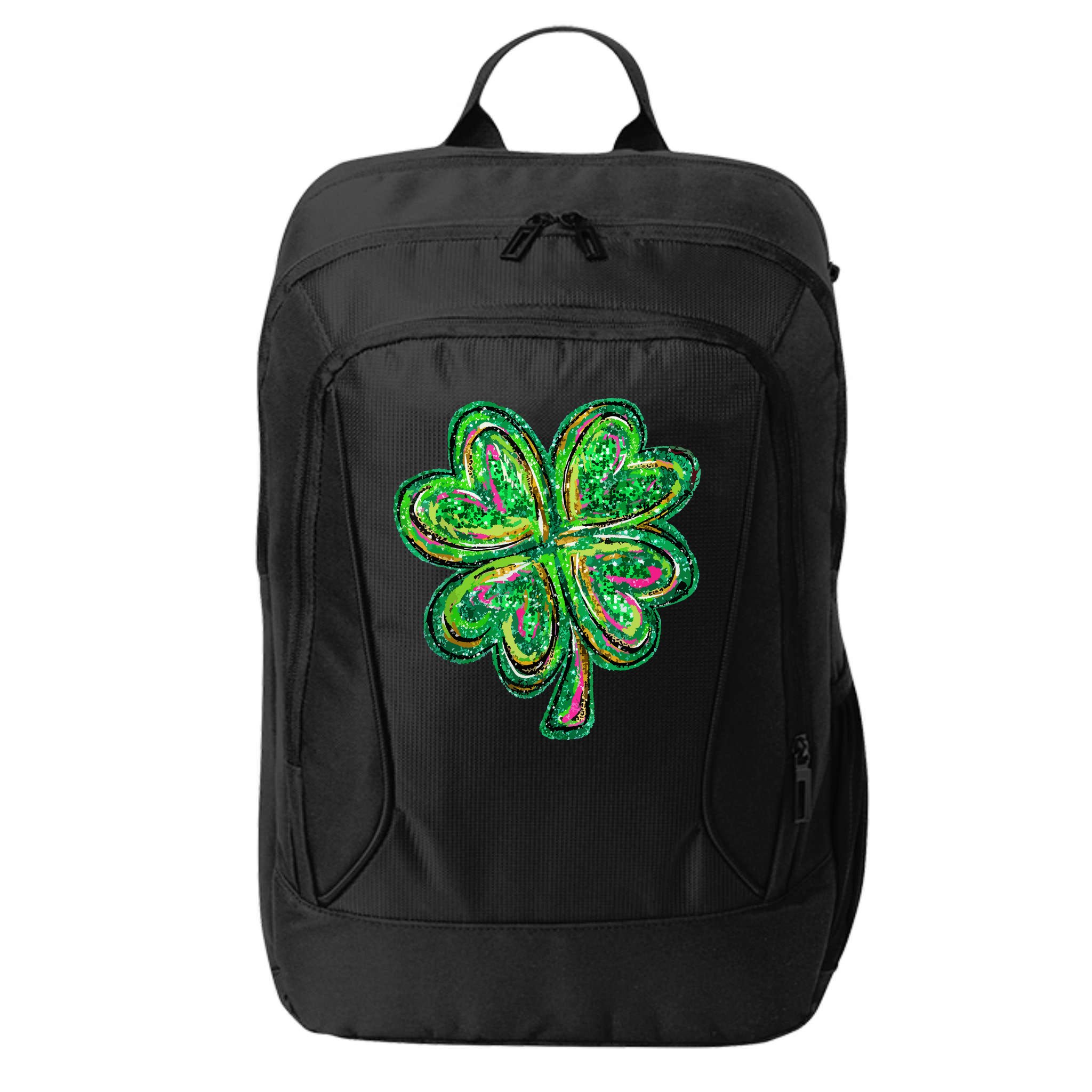 Shamrock Effect St Patricks Day Four Leaf Clover City Backpack