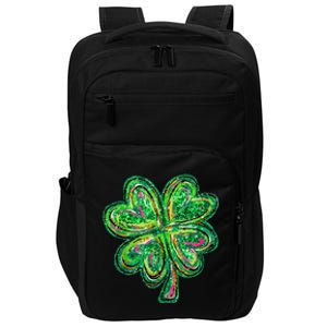 Shamrock Effect St Patricks Day Four Leaf Clover Impact Tech Backpack