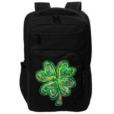 Shamrock Effect St Patricks Day Four Leaf Clover Impact Tech Backpack