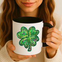 Shamrock Effect St Patricks Day Four Leaf Clover Mug