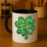 Shamrock Effect St Patricks Day Four Leaf Clover Mug