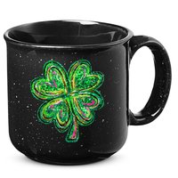 Shamrock Effect St Patricks Day Four Leaf Clover 15oz Campfire Ceramic Mug